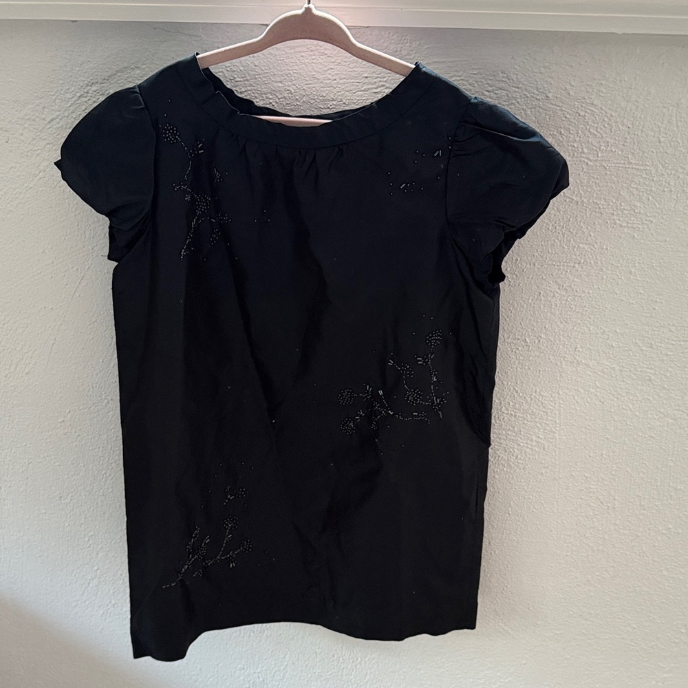 Bonpoint Beaded Silk Black Girls Dress